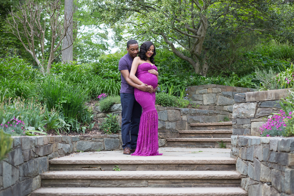 Romantic and elegant maternity photos at Brookside Gardens in Montgomery county by Maryland wedding photography Christa Rae Photography