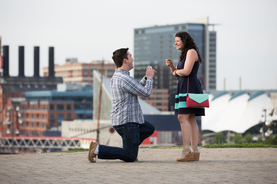 Federal Hill proposal and engagement photos in Baltimore by Maryland wedding photographer Christa Rae Photography