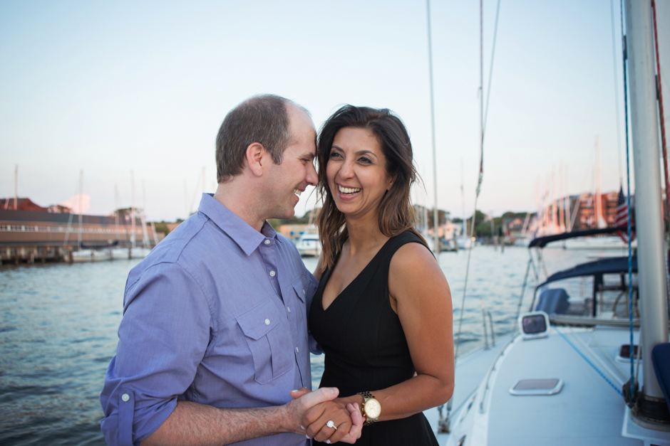 Sailboat proposal on the Chesapeake Bay in Annapolis Maryland by wedding photographer Christa Rae Photography