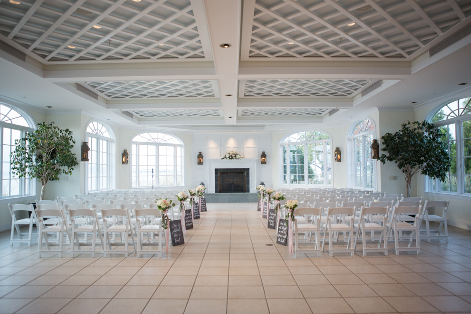 Indoor fall wedding at Chesapeake Bay Beach Club in Stevensville by Maryland wedding photographer Christa Rae Photography