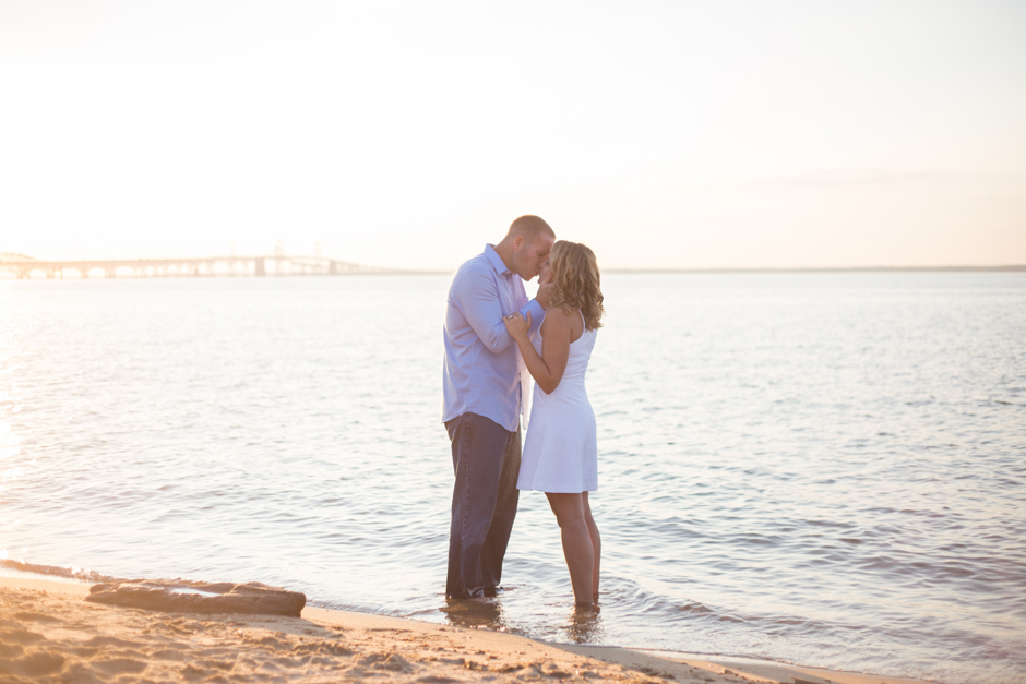 Beach engagement photos at Terrapin Beach Park in Stevensville by Maryland Wedding photographer Christa Rae Photography