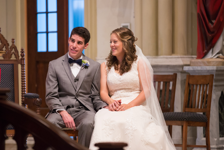 A classic and traditional Catholic wedding at St. Mary's Church in Annapolis with reception at US Naval Academy Officer's Club by Maryland wedding Christa Rae Photography