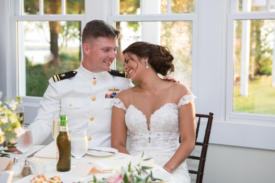 Summer July Navy wedding at Chesapeake Bay Beach Club in Stevensville, Maryland photographed by Annapolis wedding photographer, Christa Rae Photography