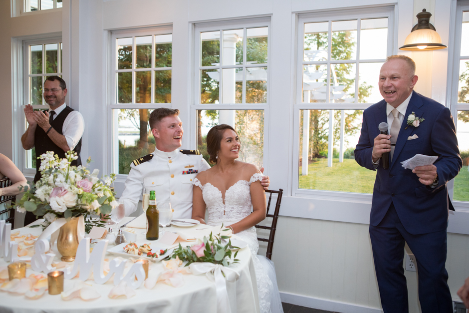 Summer July Navy wedding at Chesapeake Bay Beach Club in Stevensville, Maryland photographed by Annapolis wedding photographer, Christa Rae Photography