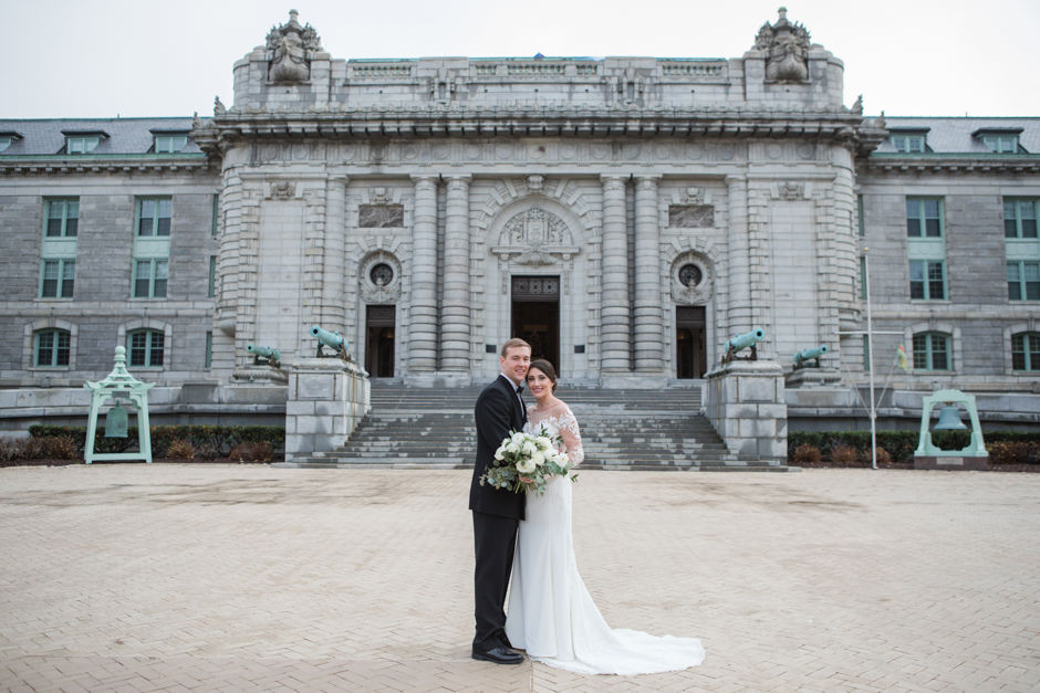 December winter wedding at Naval Academy USNA Chapel with reception at Westin Annapolis photographed by Annapolis Wedding Photographer Christa Rae Photography