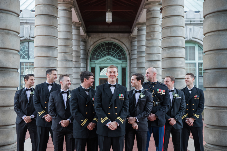 December winter wedding at Naval Academy USNA Chapel with reception at Westin Annapolis photographed by Annapolis Wedding Photographer Christa Rae Photography