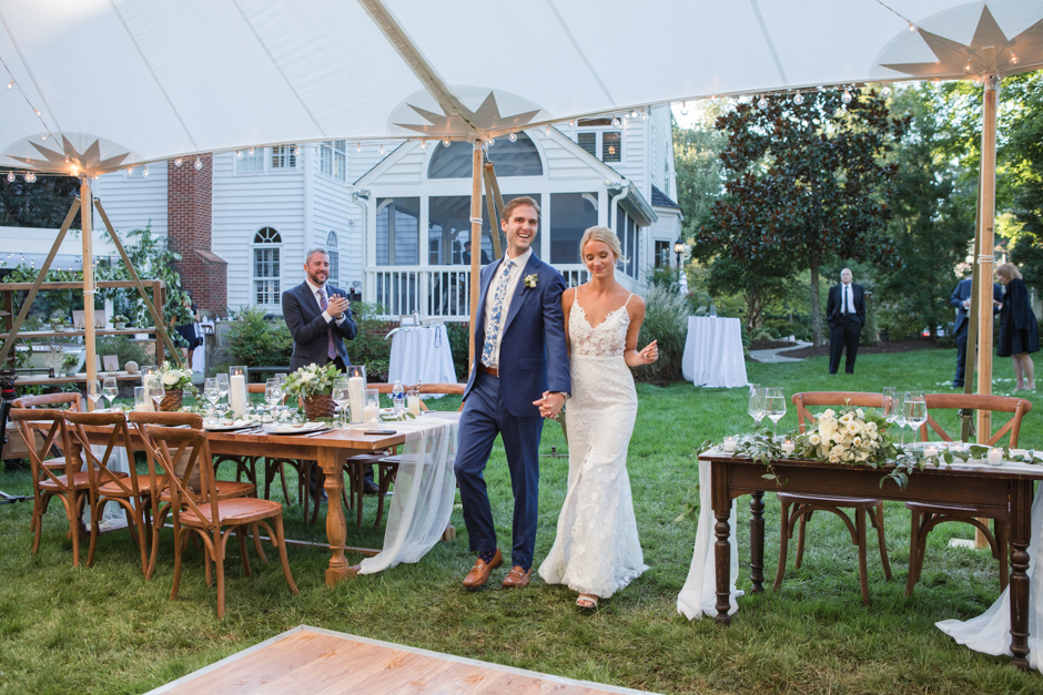 September 2020 backyard tented wedding in Reston, Virginia photographed by Maryland wedding photographer, Christa Rae Photography
