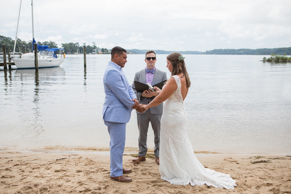 Microwedding summer 2020 private beach in Annapolis photographed by Maryland wedding photographer, Christa Rae Photography